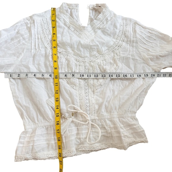 Marea 100% cotton Victorian blouse in off-white - Picture 14 of 14